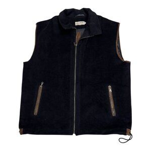 100% BABY ALPACA Tom Gutie Luxury Handmade Peru Fleece Black Vest Mens XL